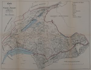 Carte de l'Evêché de Lausanne au 13e siècle